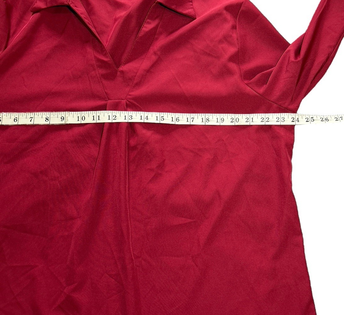 TEMU – NWOT – Burgundy Pullover Tunic Top w/Quarter Sleeves 1XL