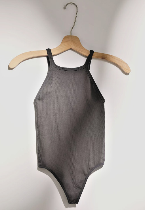 NEW Free People Intimately Seamless All Day Bodysuit Top Grey Sz M/L $40 |FF-101