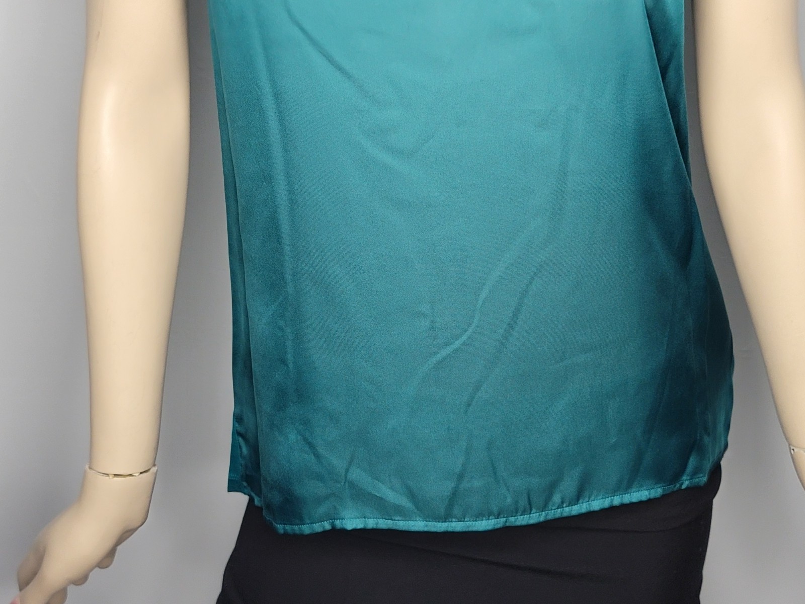Michael Kors Deep Sea Green Short-Sleeve Scoop-Neck Blouse Size M