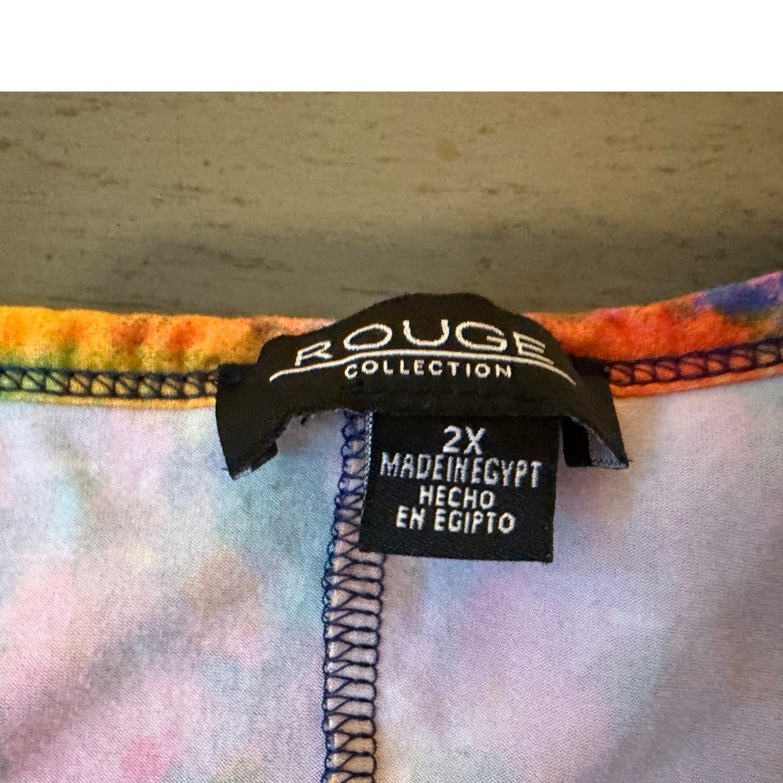 Rouge Tie Dye Halter Tank Top Multi Color Ruched Side Drawstring plus 1X