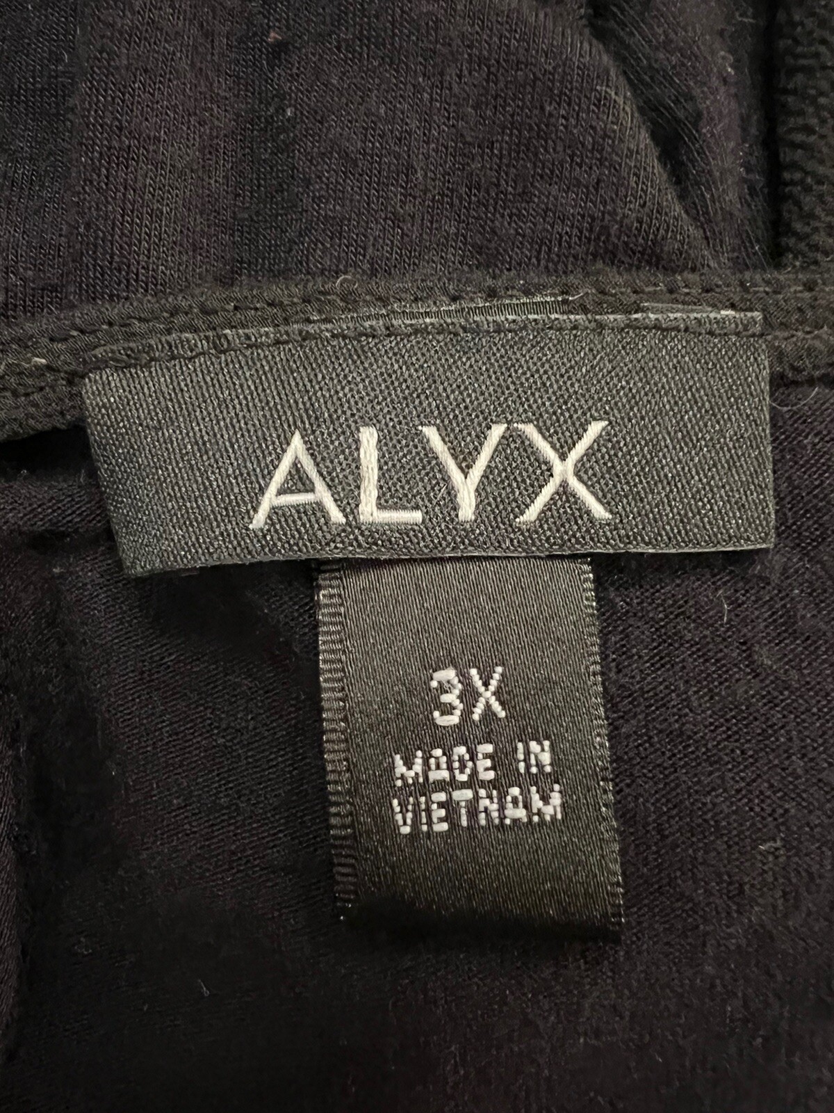 Alyx Women’s Black V-Neck Quarter Zip Tab 3/4 Sleeves Pullover Blouse Tunic 3X