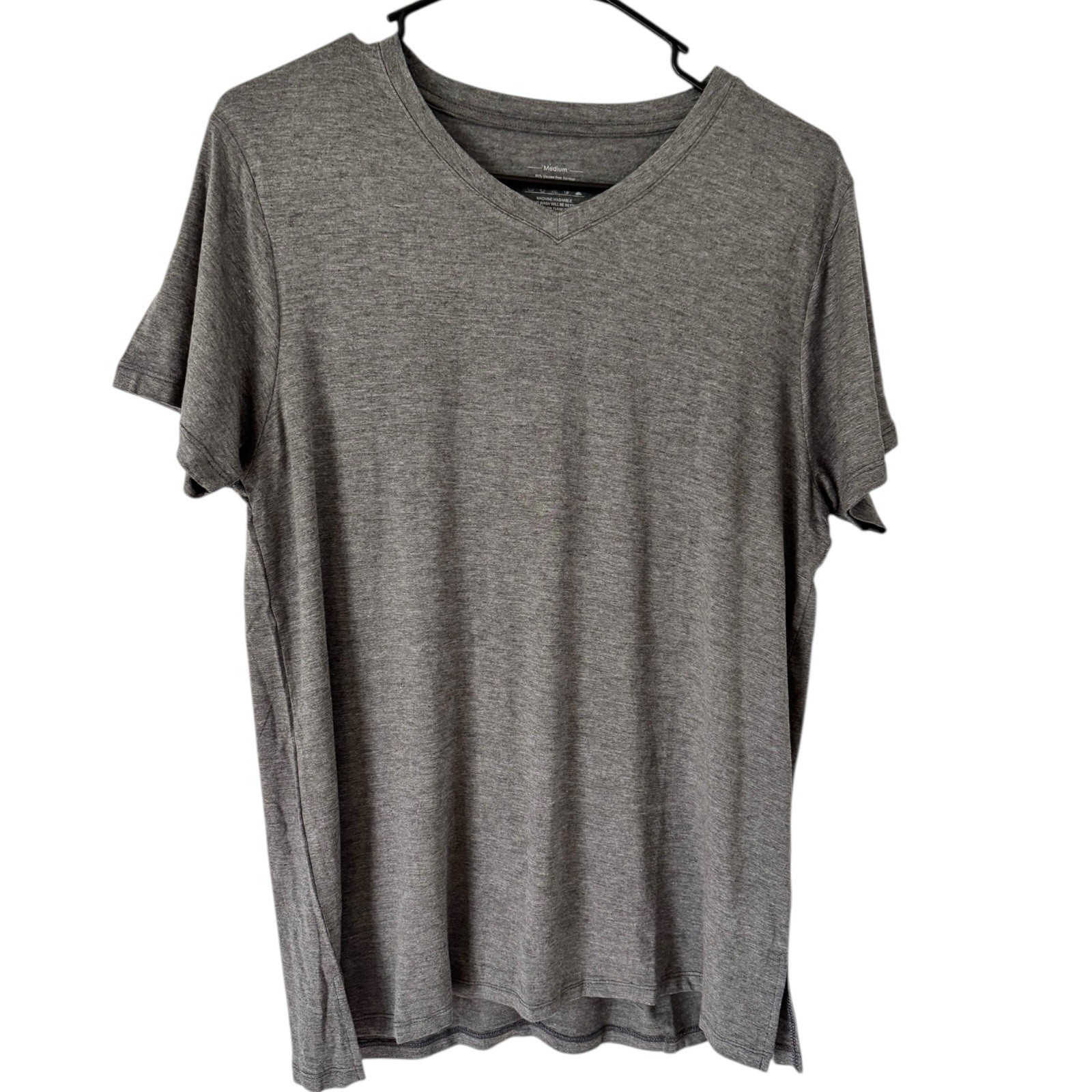 Fxzzyxdpp Gray Bambo V Neck Short Sleeve T-Shirt Unisex Size Medium NWT Basic