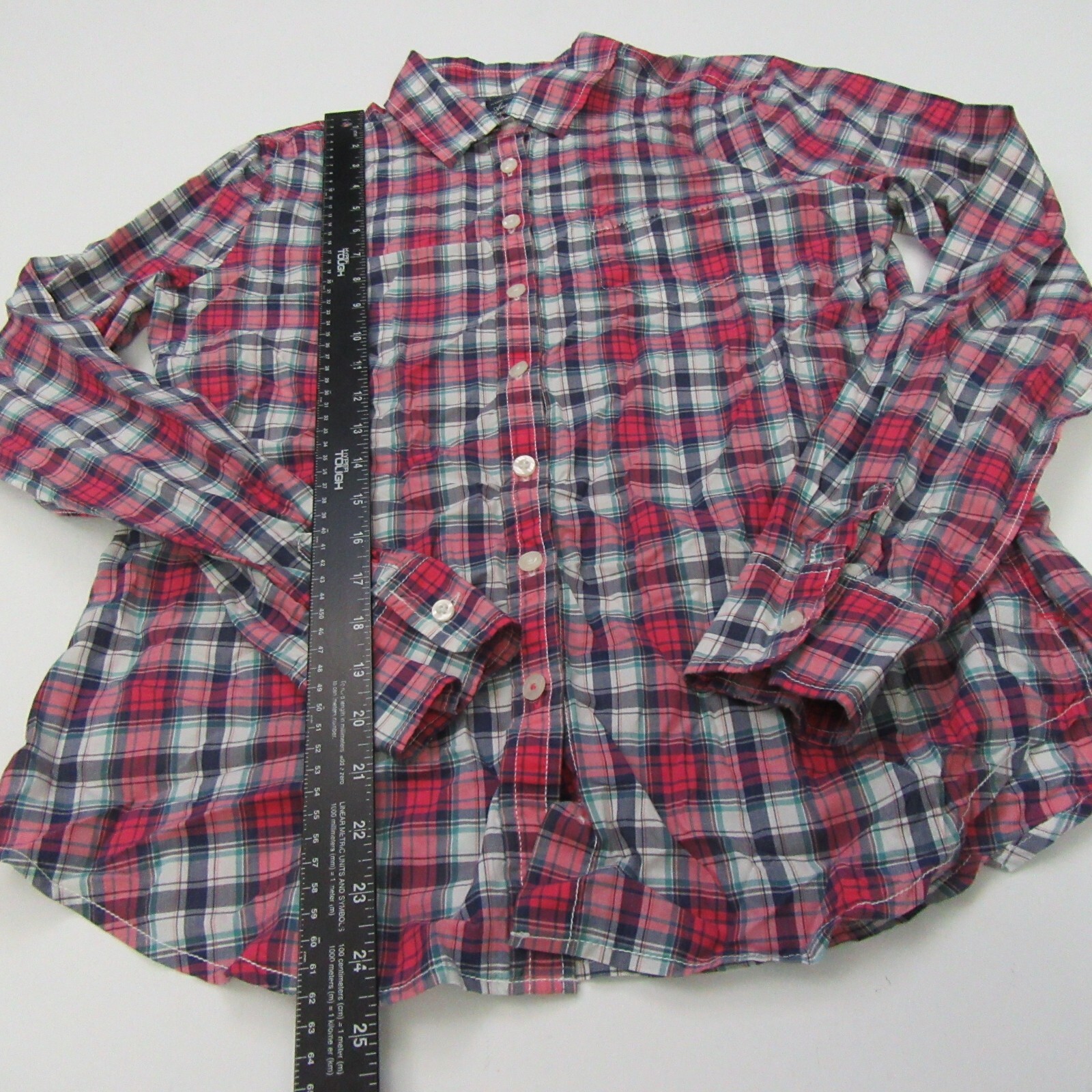 American Eagle Outfitters Womens Size M Button Up Top Classic Prep Fit Plaid