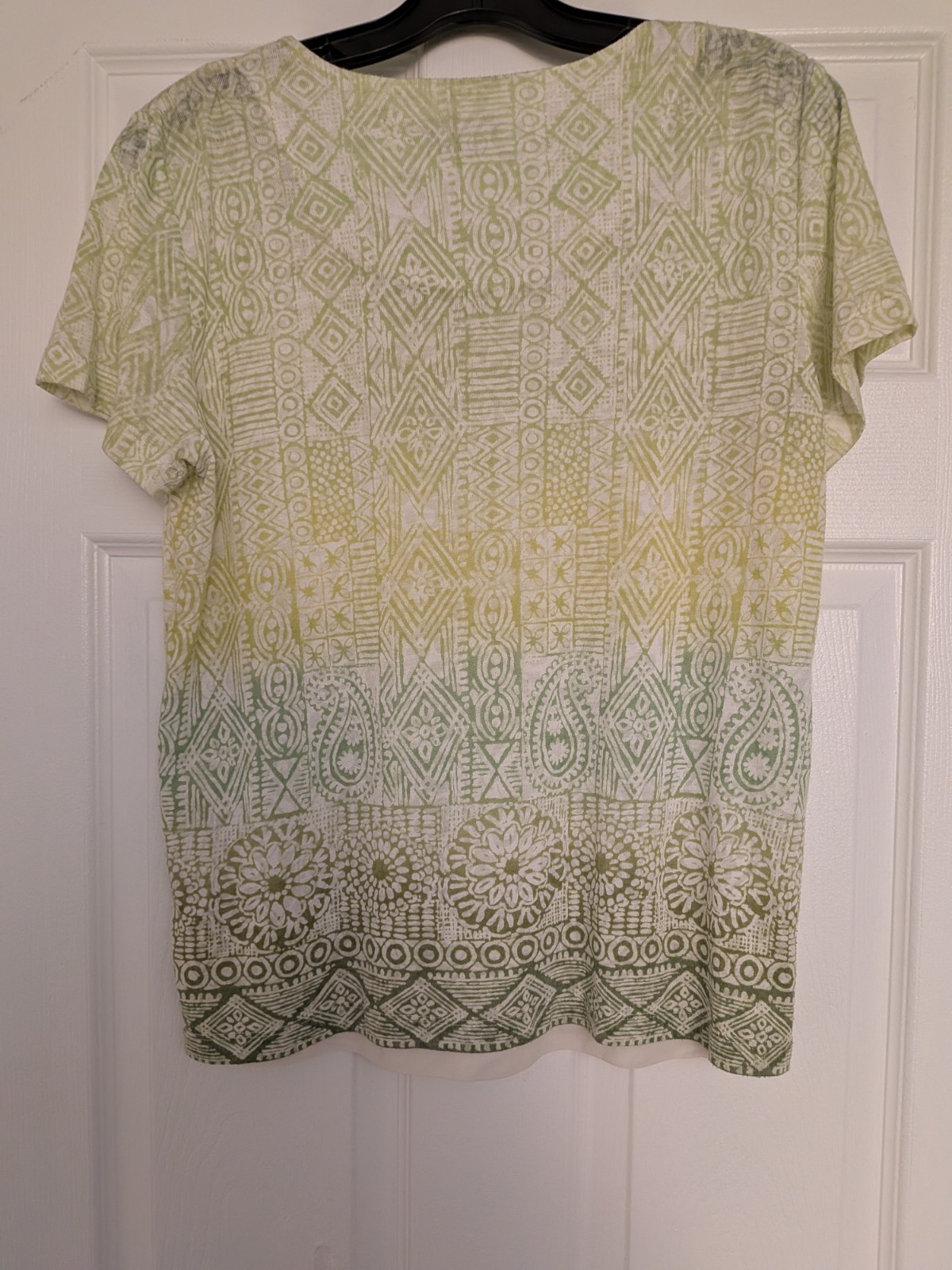 Alfred Dunner Soft & Pretty Boho Style Top, Beading At Neckline Women’s Size S