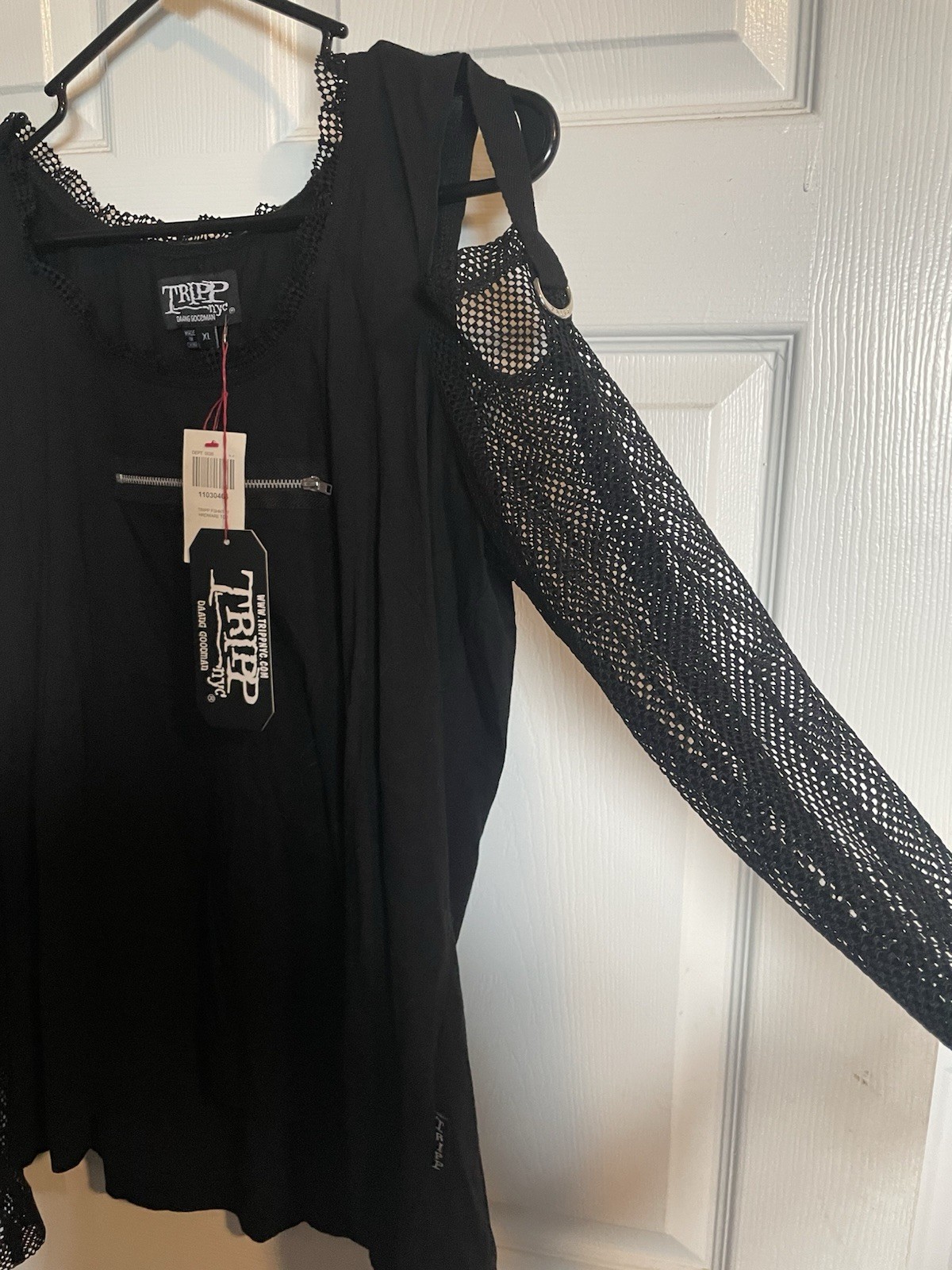 Tripp NYC Daang Goodman Black Gothic Top Size XL Punk Rock Alternative Emo NWT