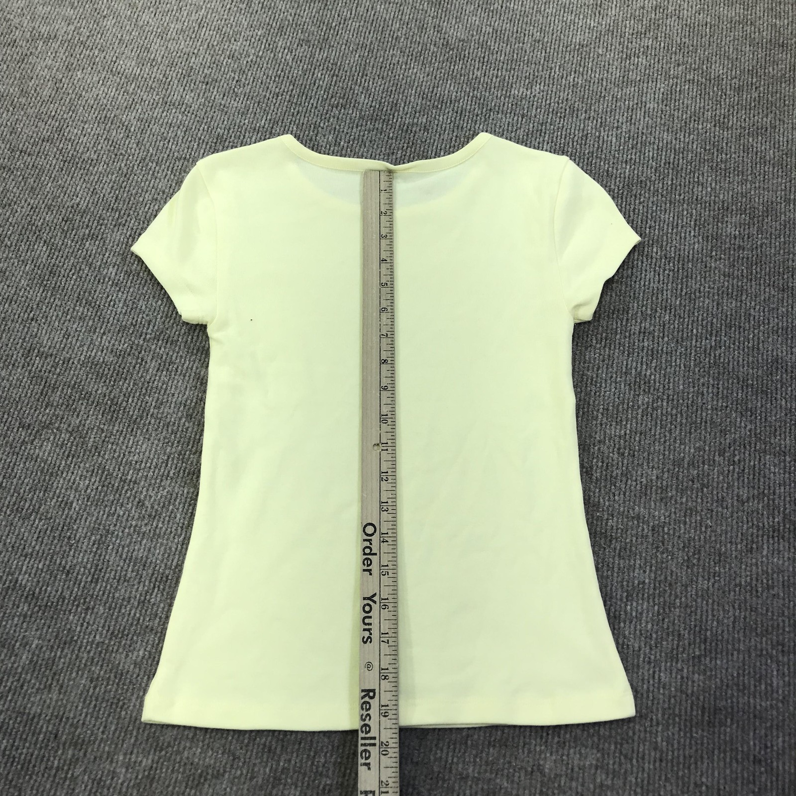Aeropostale Shirt Teens Small Yellow Seriously Soft Baby Tee Rhinestone Fruit