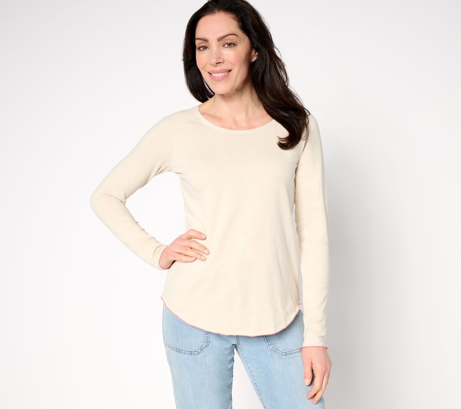 FLIPMITS Women’s Top Plus Sz 1X Belle Boho by Kim Gravel Slub Knit White A679777