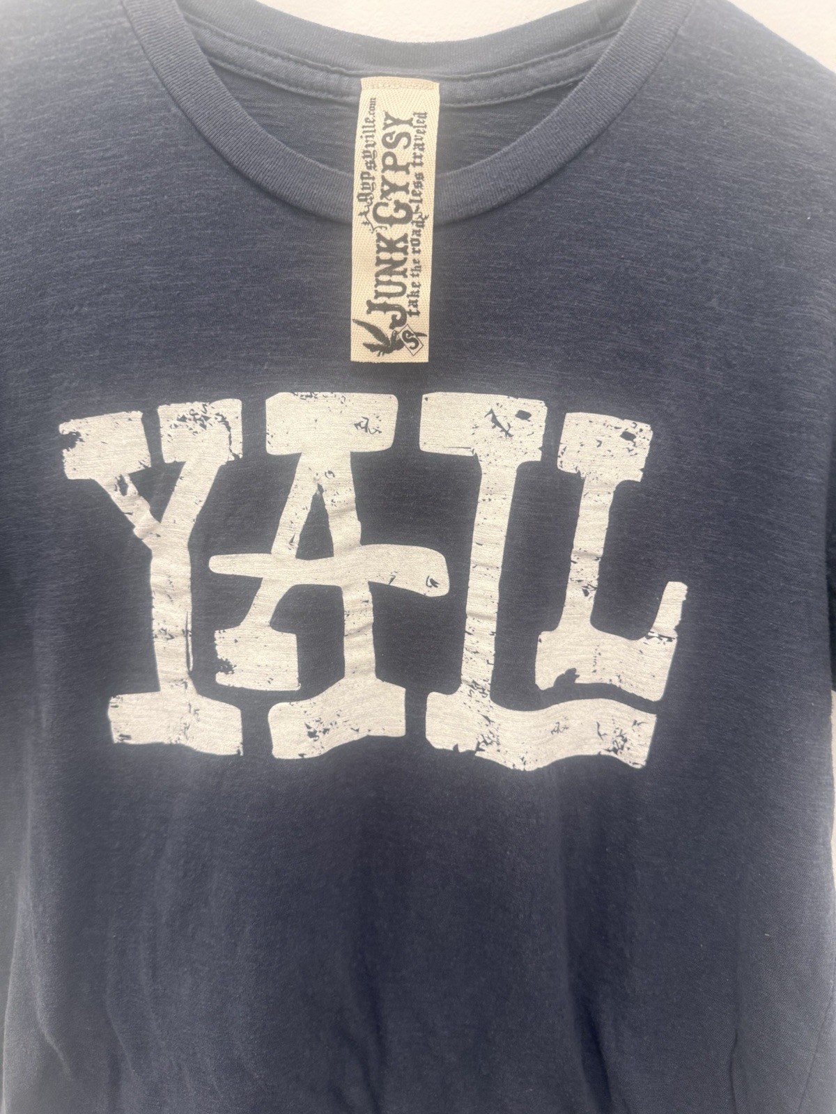 Junk Gypsy Gypsyville ‘Y’all’ Short Sleeve Top, Size Small, Excellent Condition