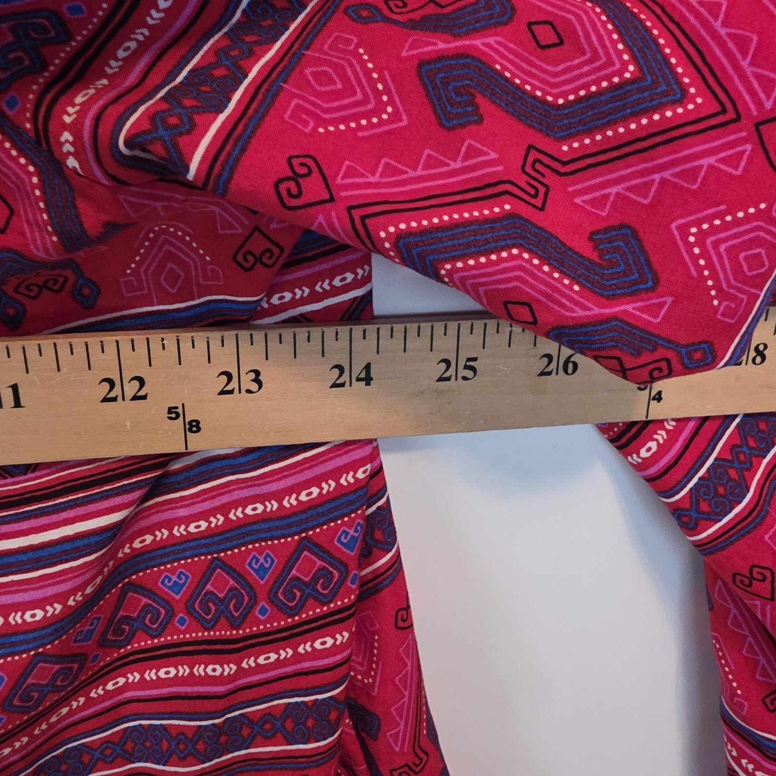 Wrangler Retro Western Blouse Red Aztec Boho Button Front Long Sleeve XL