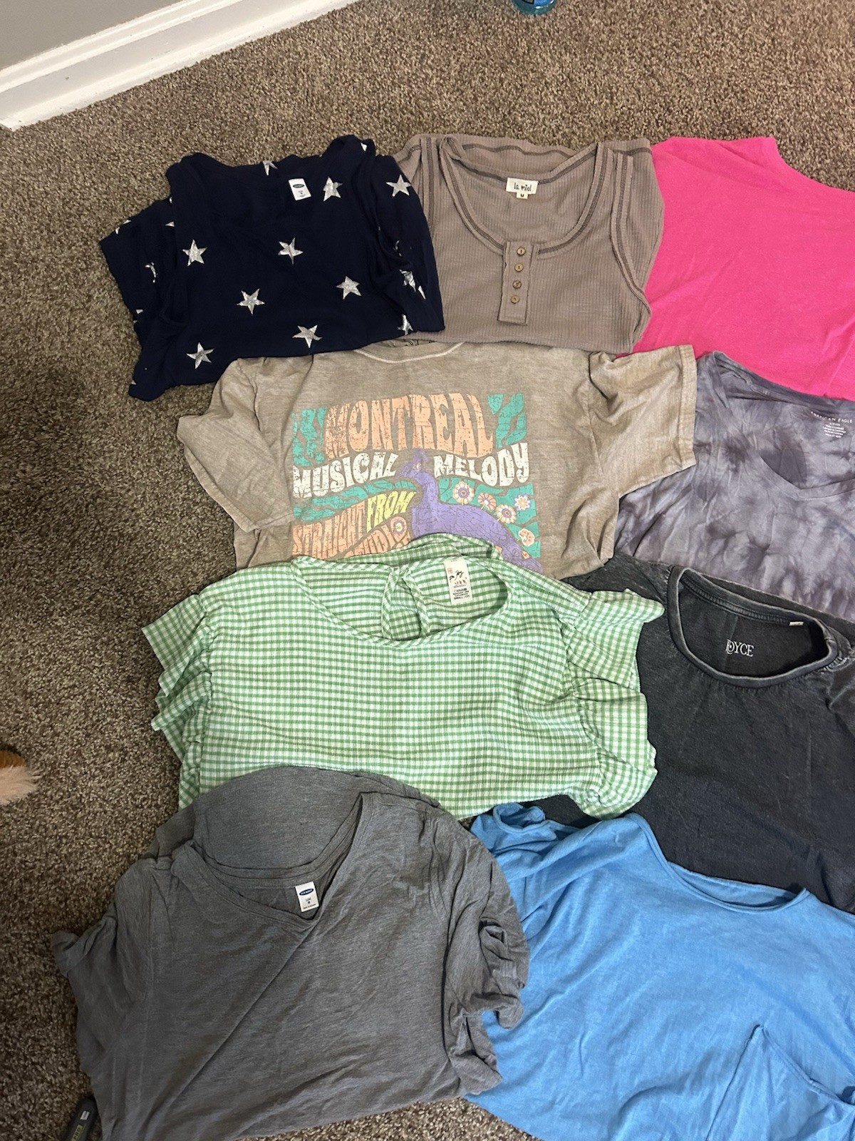 Lot 10: 13 Shirts Women’s MediumAmerican Eagle And Local Boutique Short Sleeve