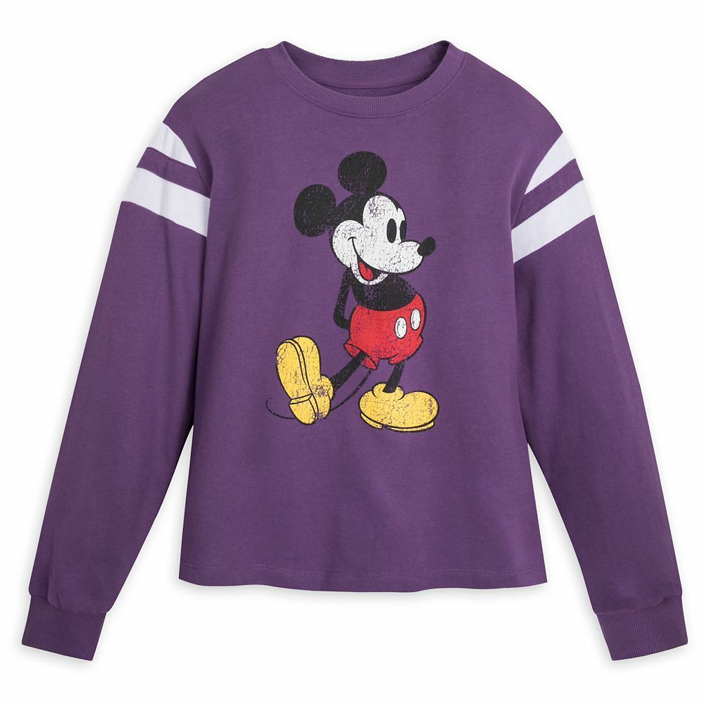 Disney Store Mickey Semi-Cropped Pullover Top Purple Womens Size XS L XL 1X