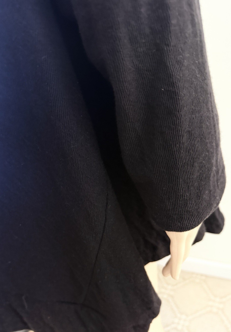 Alembika Shirt X-Large Black Gray Tunic Asymmetrical Stretch Lagenlook Israel