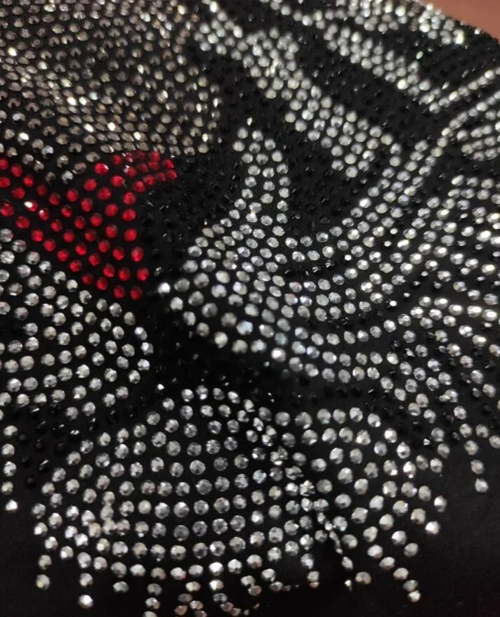 New Women Luxury Diamond Tiger Rhinestones Black White T-Shirt High Quality