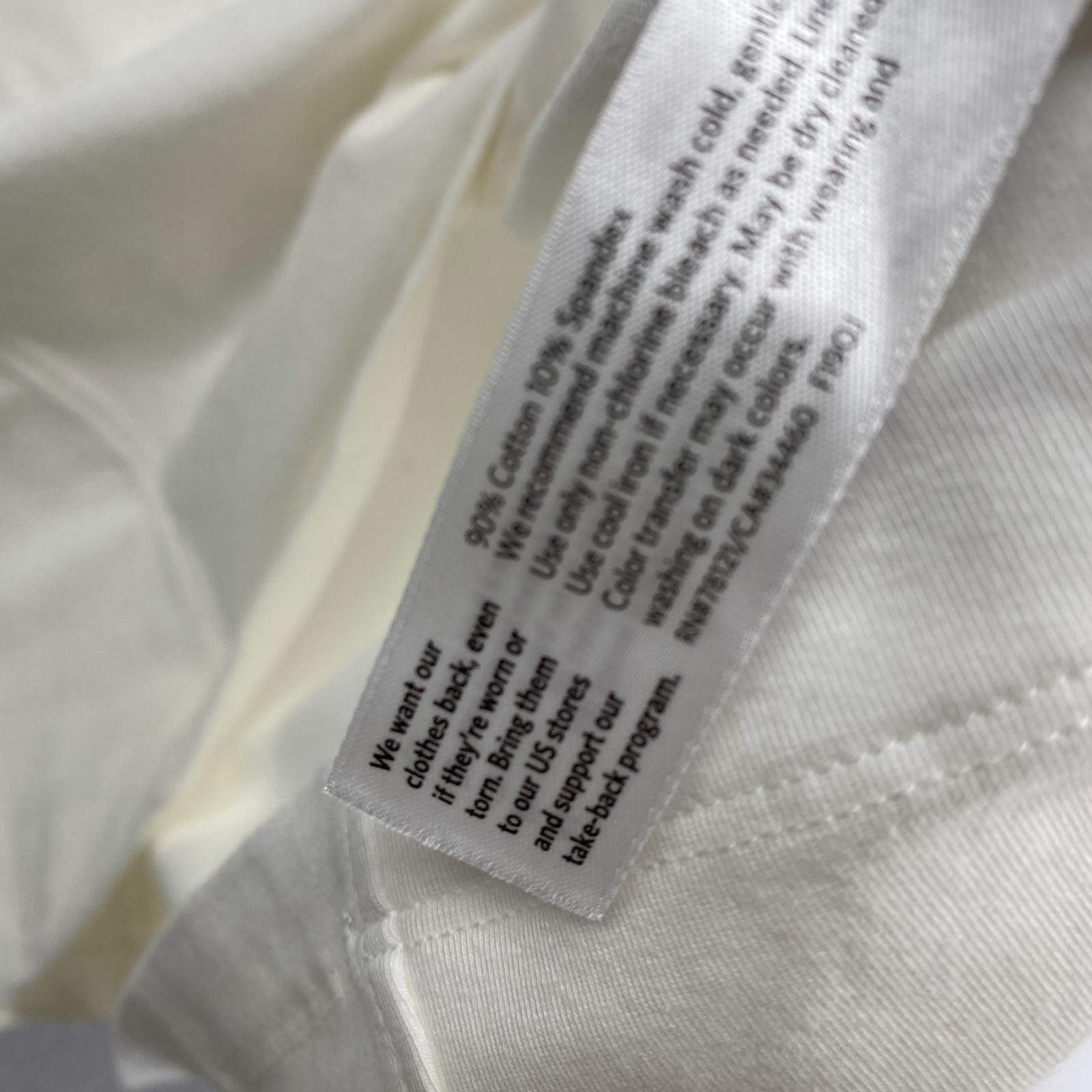 EILEEN FISHER Top S Cotton Stretch Jersey Boat Neck Long Sleeve Off White USA