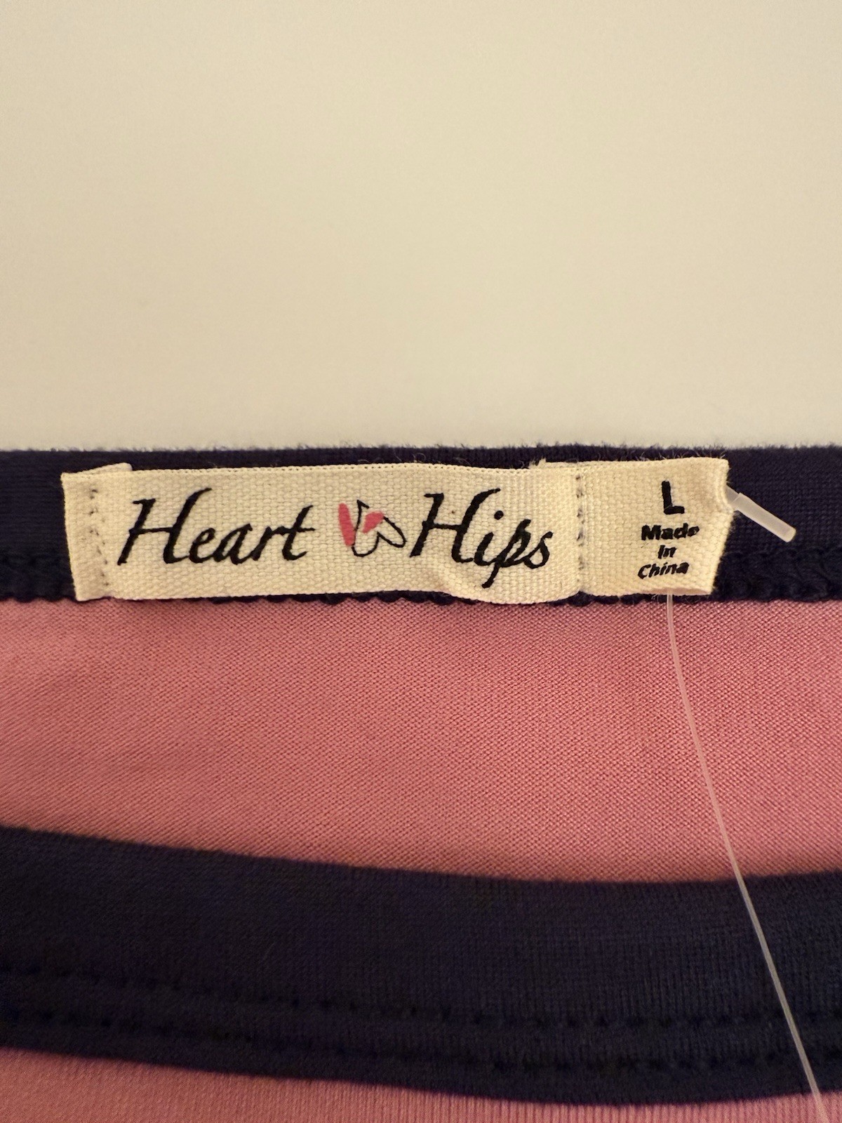 Hearts & Hips Women Large Pink Navy Camisole Tank Top Preppy Minimalist Cute NWT