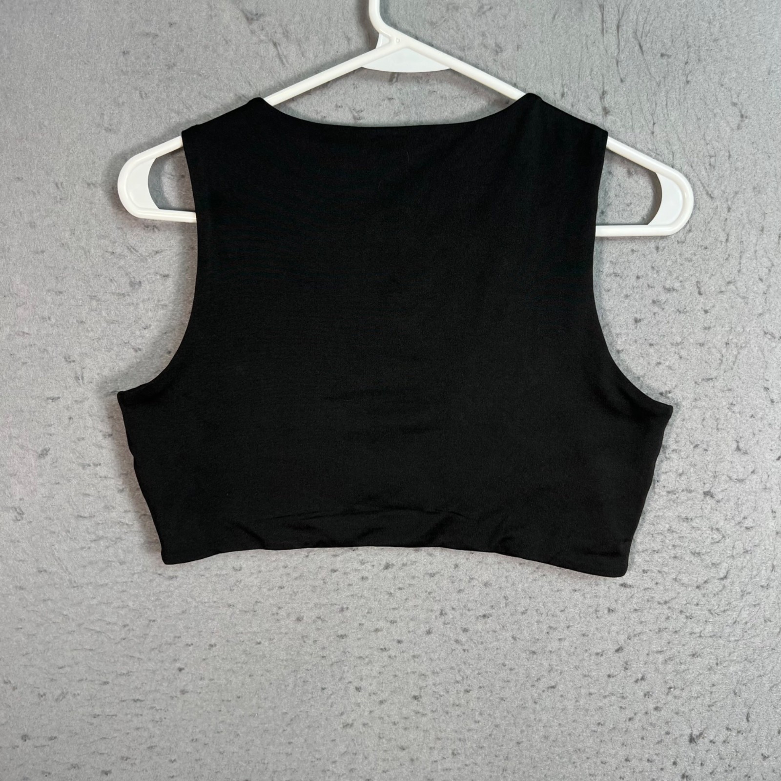 Superdown Womens Small Black Cropped Tank Top With Cutouts & Hook Detail NEW!
