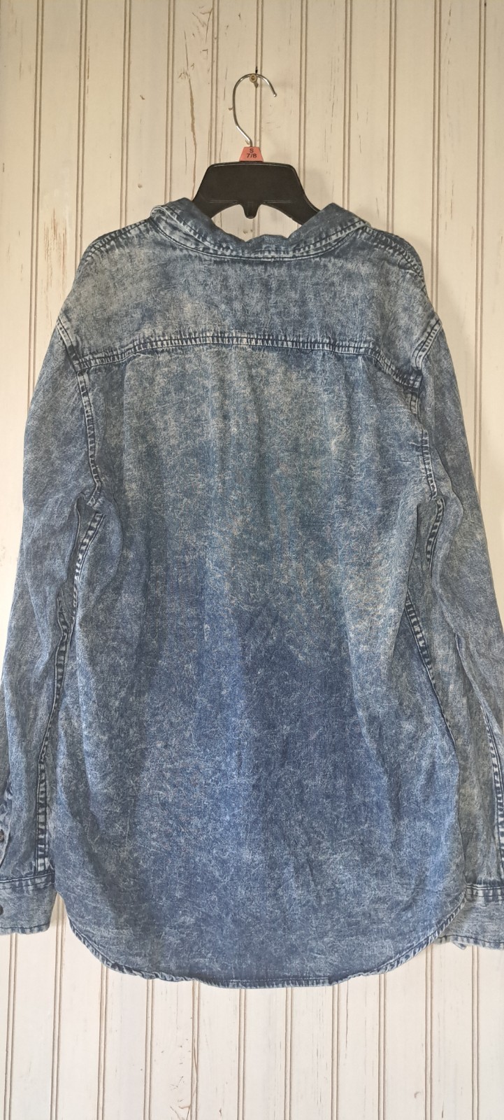 Mens Pacsun Los Angeles Denim Acid Wash Button Front Shirt Grungy Fun Large