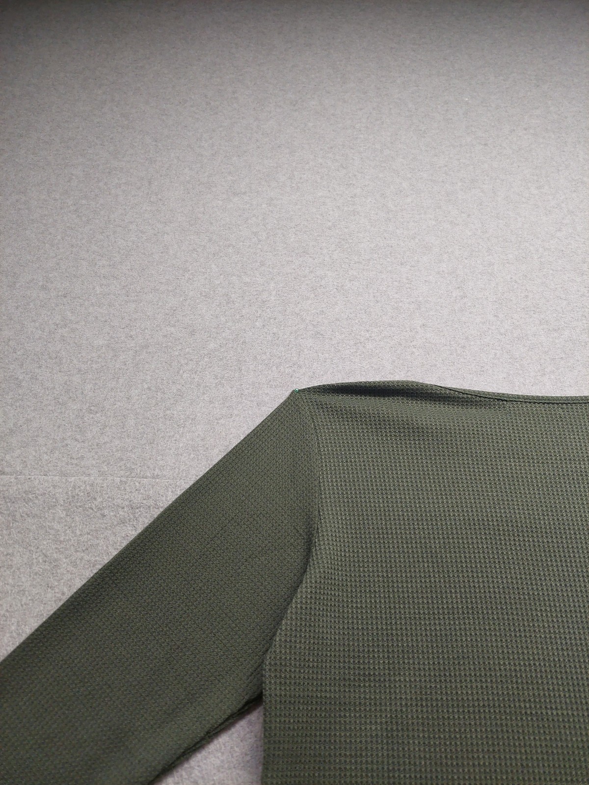 Ofeefan Women Top M Olive Green Crew Neck Pullover 3/4 Sleeve Stretch Casual