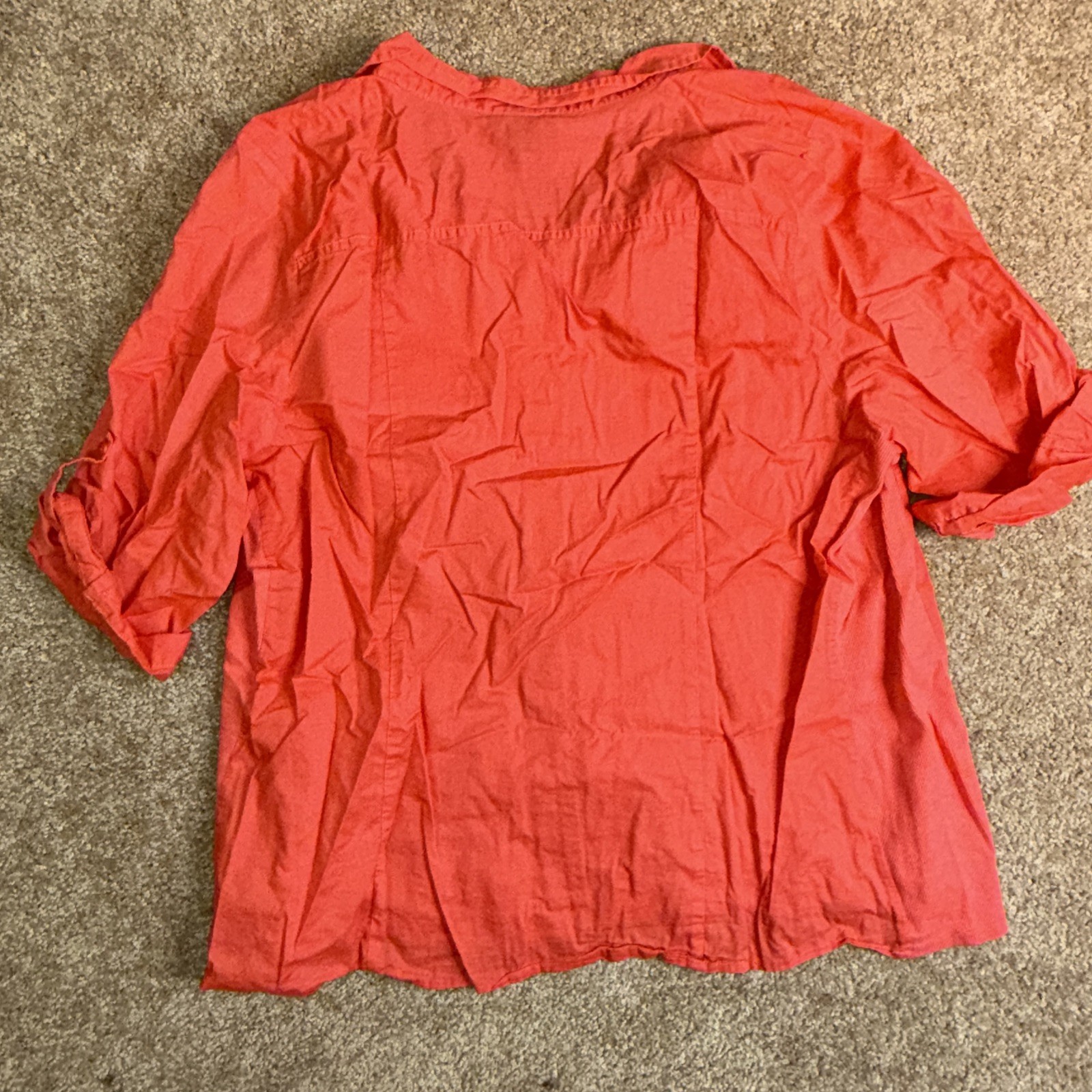 Lane Bryant Blouse Women’s Size 22/24 Pick Roll Tab 3/4 Sleeve Pink