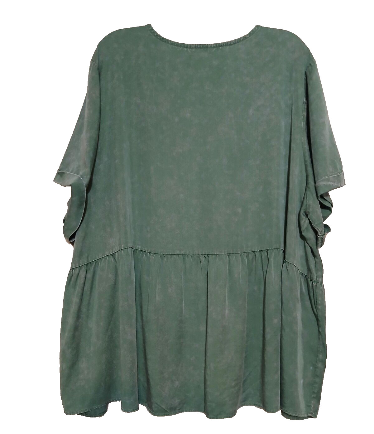 Terra & Sky V-Neck Babydoll Lyocell Top Black, Blue, Pink & Green You Pick 1