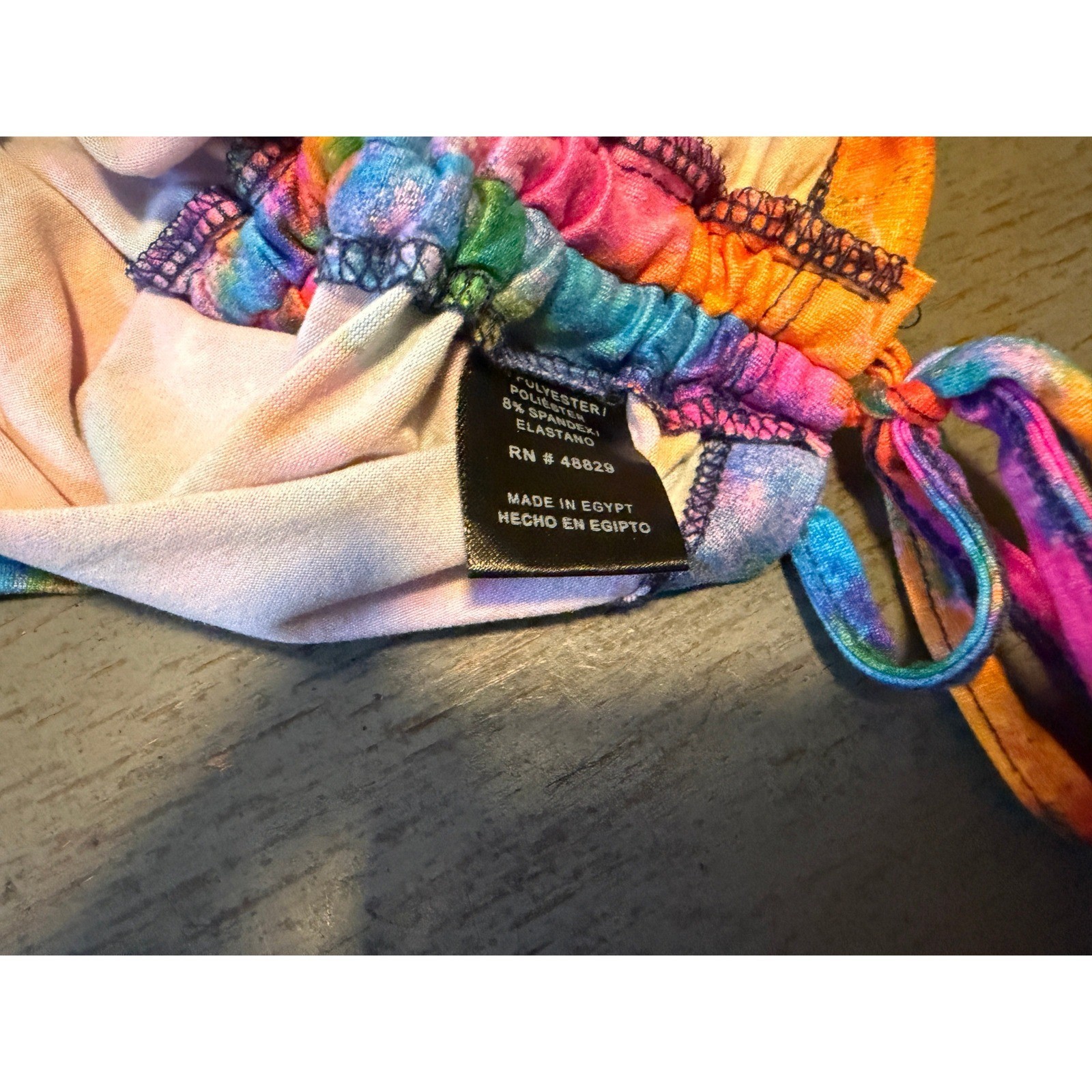 Rouge Tie Dye Halter Tank Top Multi Color Ruched Side Drawstring plus 1X