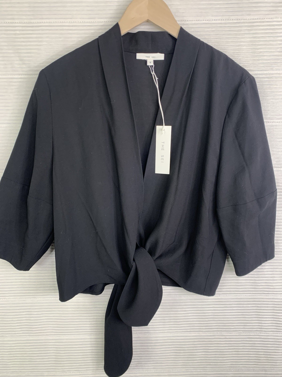 The Sei Women’s Tie Front Blouse In Black New NWT Size 4