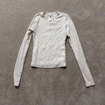 SKIMS Ivory Ribbed Long Sleeve Scoop Neck Top Women Not Specified