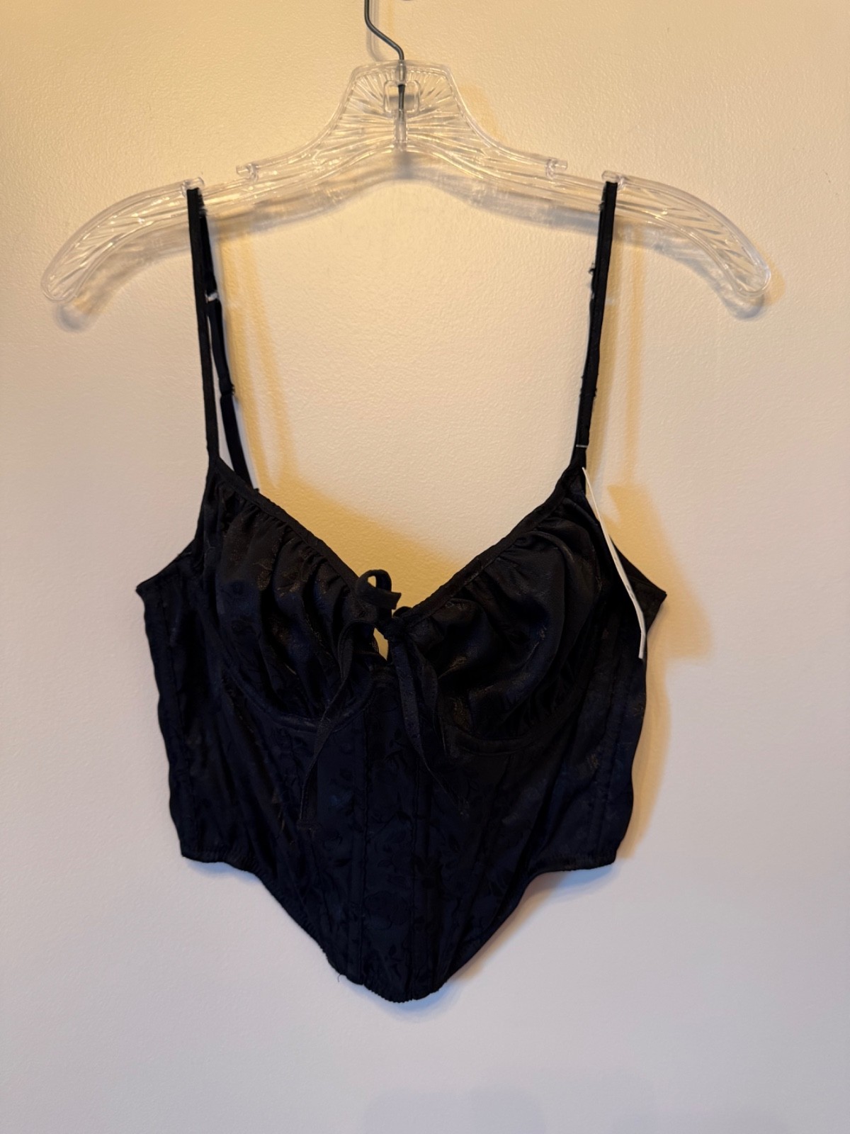 NWT Urban Outfitters Women’s Black Corset Bustier Top Size Small Lace Up Back