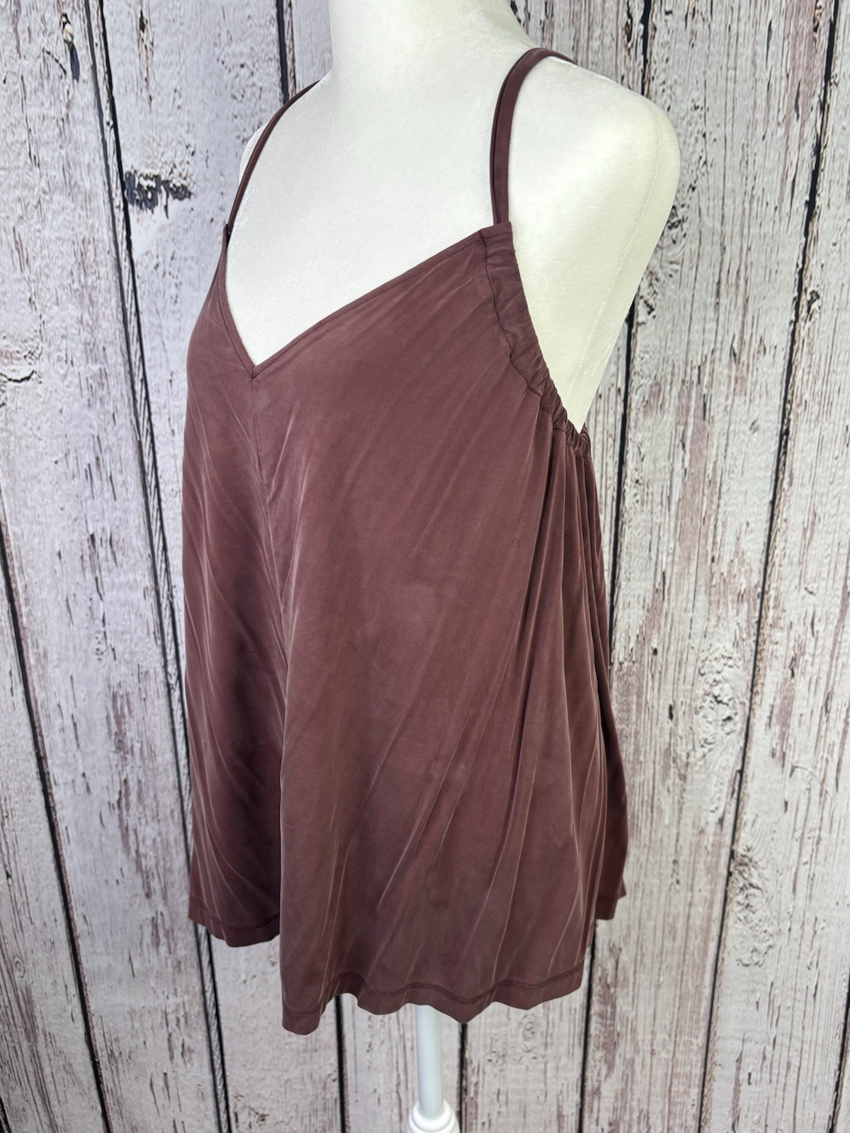 Lou&Grey From LOFT Fluid Peachy Soft Crossback Cami Brown Size Small Drape Tank