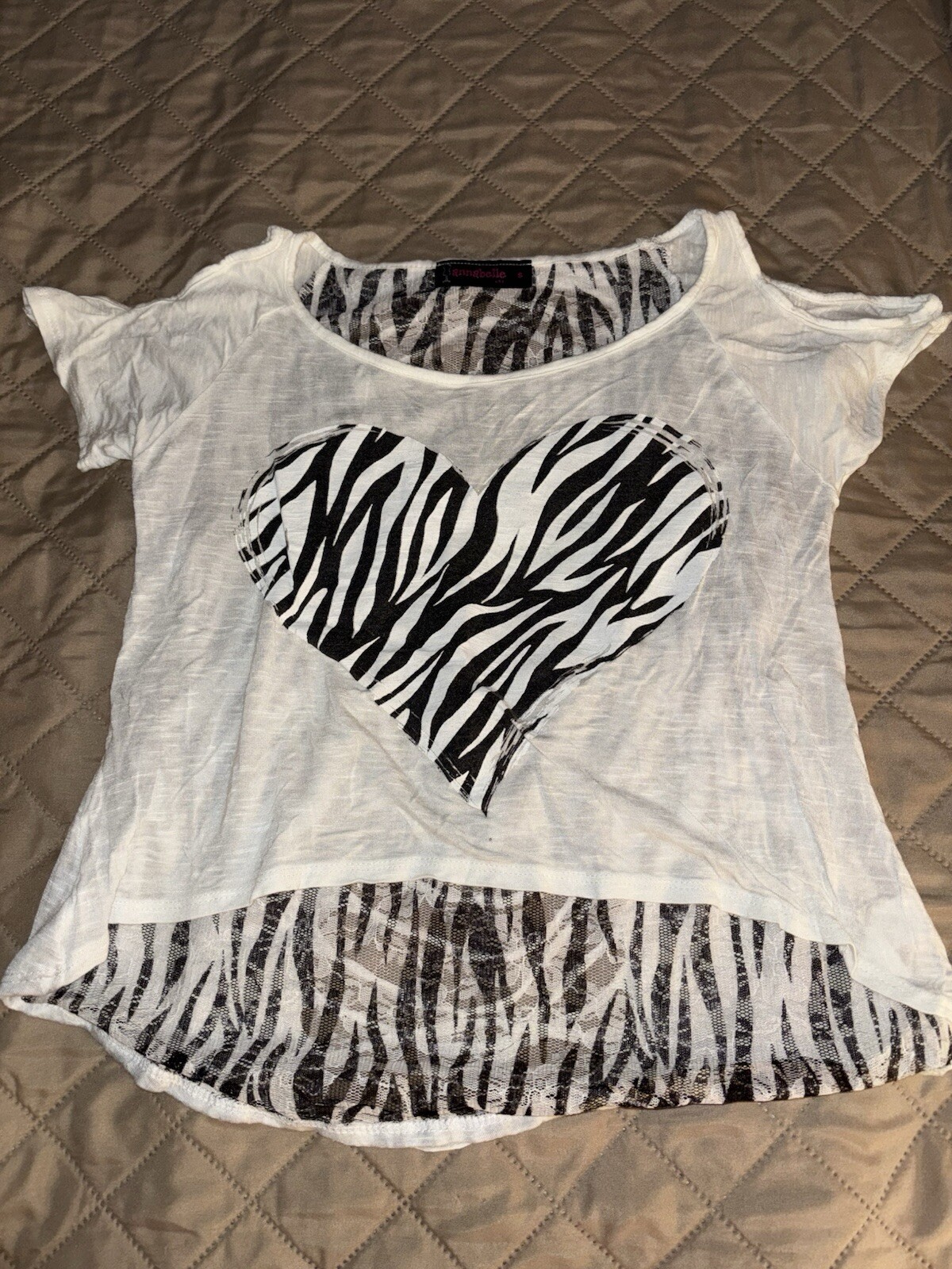 PreLoved Annabelle Women’s Zebra Cold Shoulder Top Small