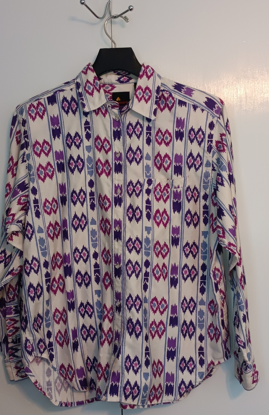 Vintage 90s Western Womens Shirt Long Sleeve Button Up Purple Rodeo Y2k Retro