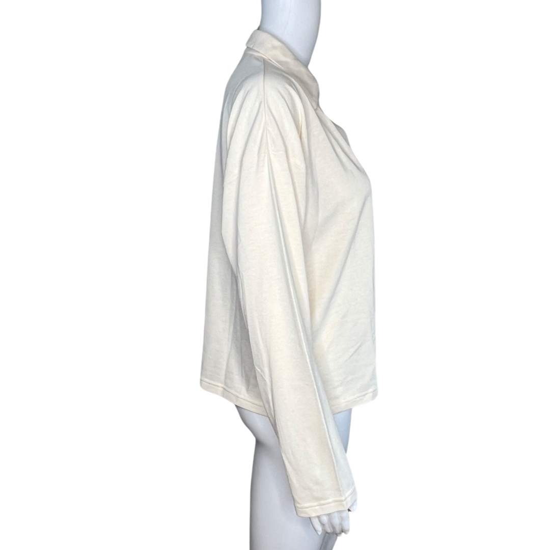 J.Crew Top Shirt Cream Womens Medium Collared Updated Basic Neutral Minimalist