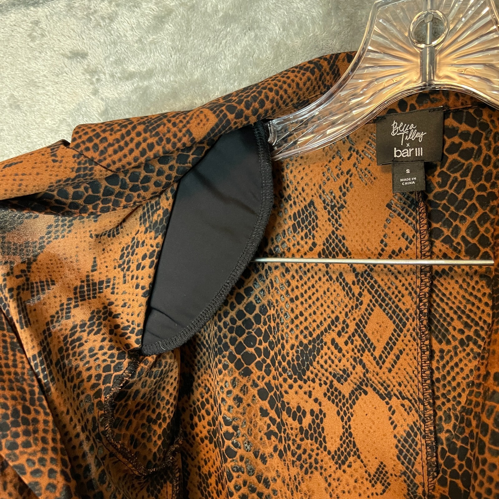 Becca Tilley x Bar III Womens Sheer Snakeskin Bodysuit S Mob Wife Corpcore Indie