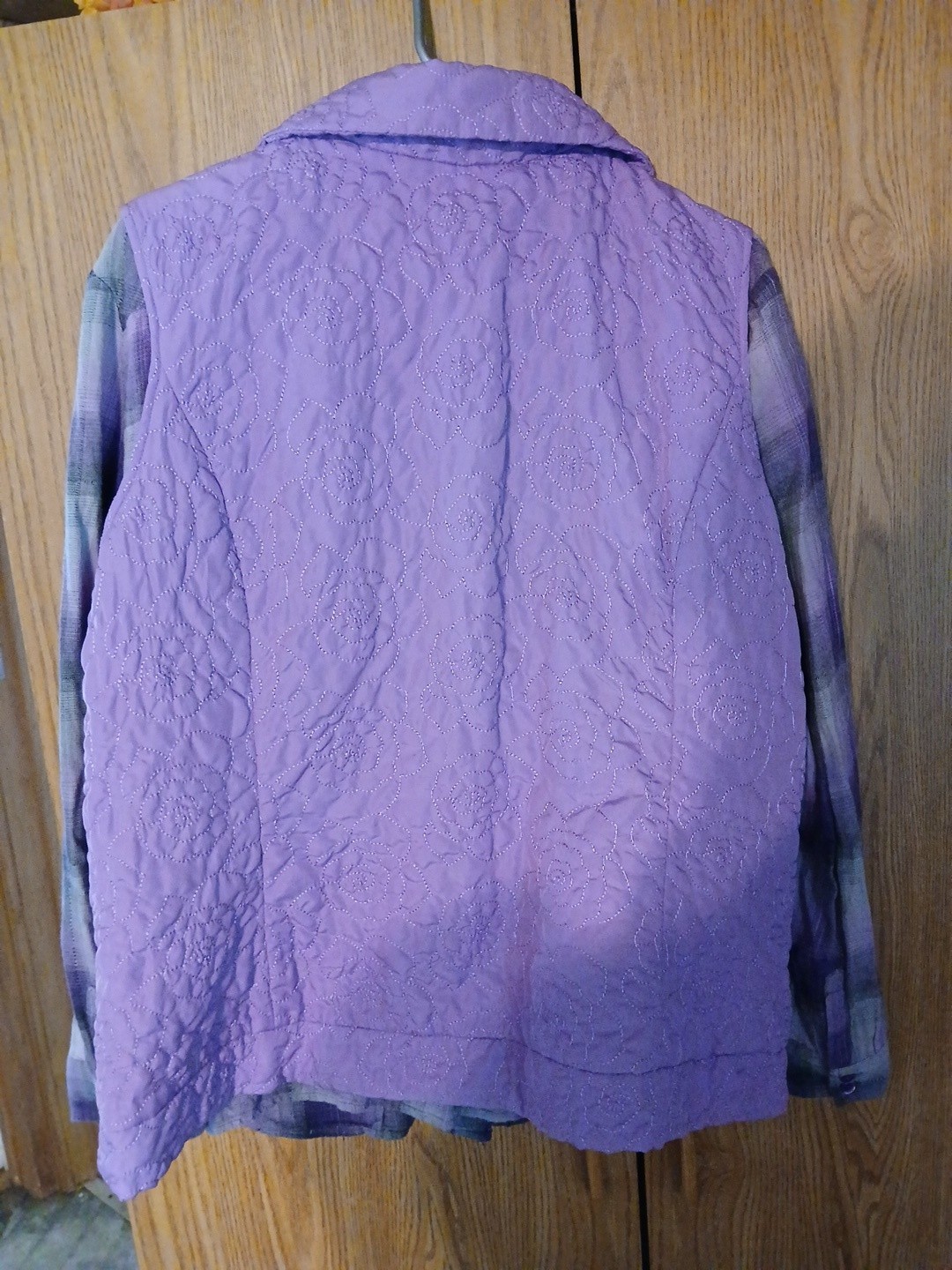 Christopher & Banks Lavender Quilted Vest & Button Shirt. Size XL