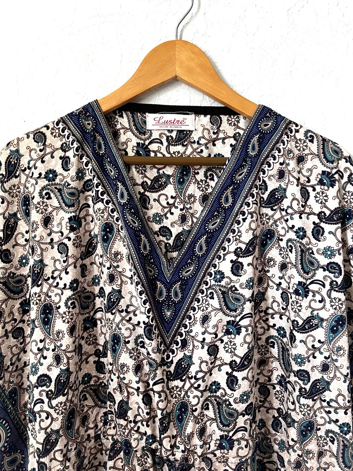 VTG LUSTRE Tunic Paisley Kaftan Caftan Coverup Made In India One Size S M L XL