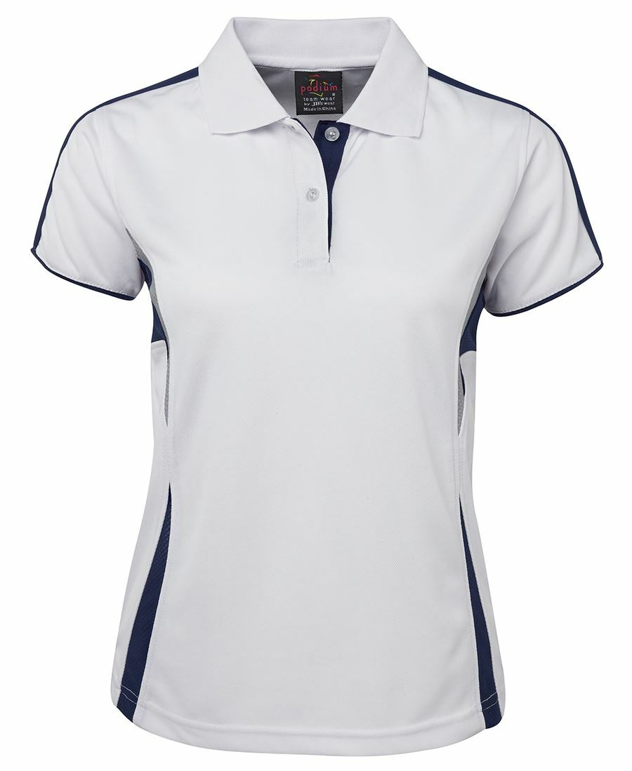 Podium Teamwear Ladies Cool Contrast Polo W/ Sewn Mesh Fabric For Breathability