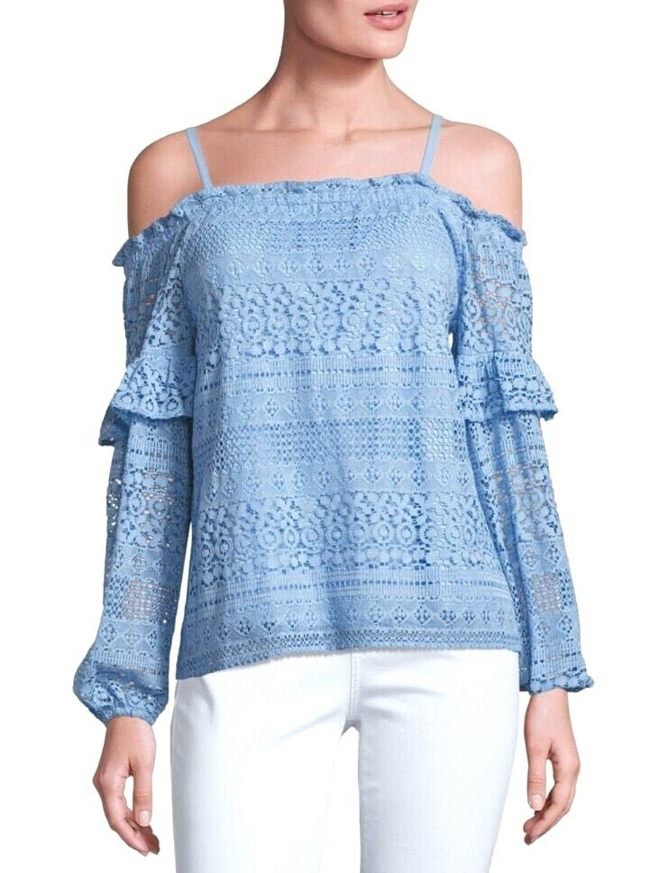 PARKER “JORDANA” Cold Shoulder Eyelet Lace Blouse Top size S 151253