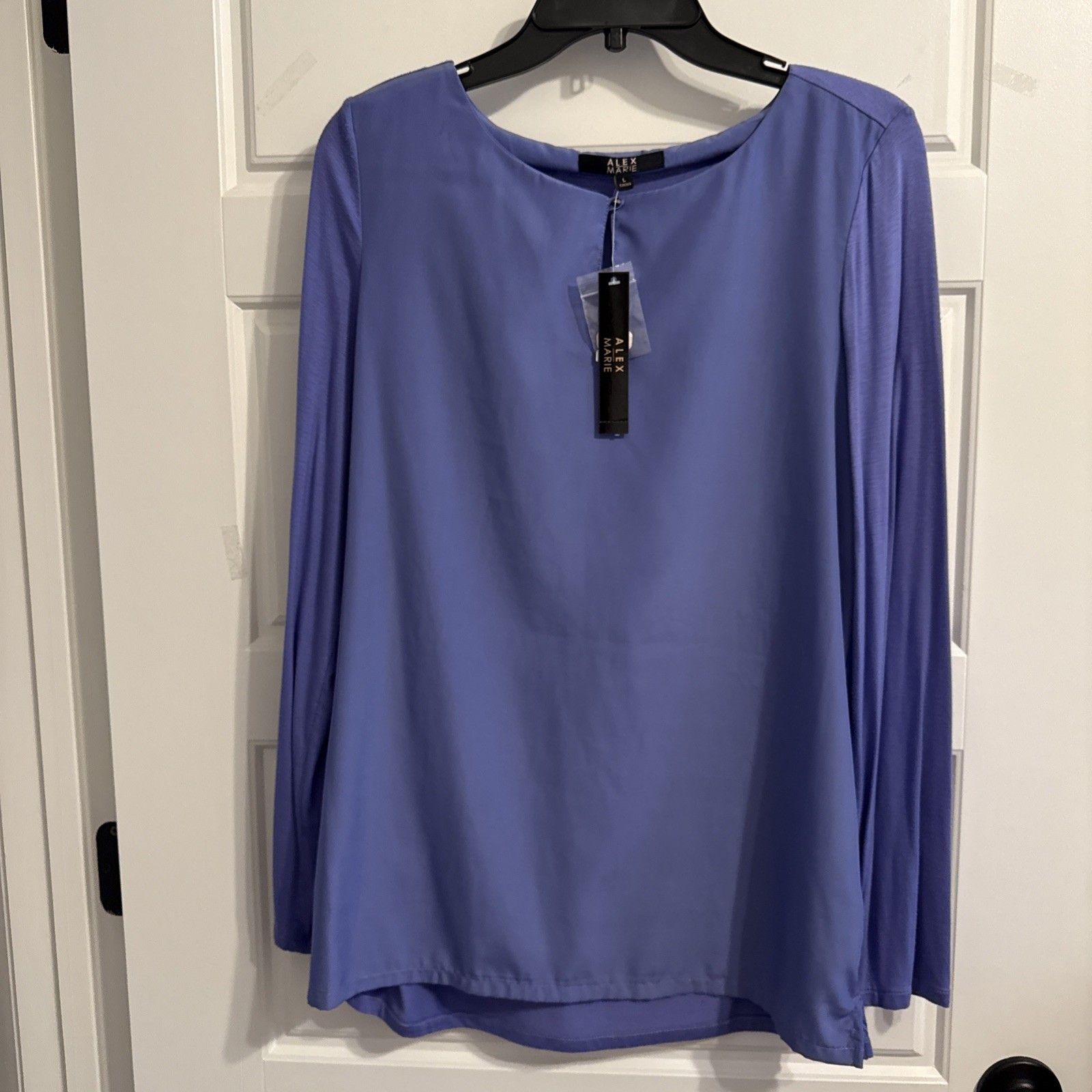 Alex Marie Womens Size Large Long Sleeve Casual Blouse Top Purple