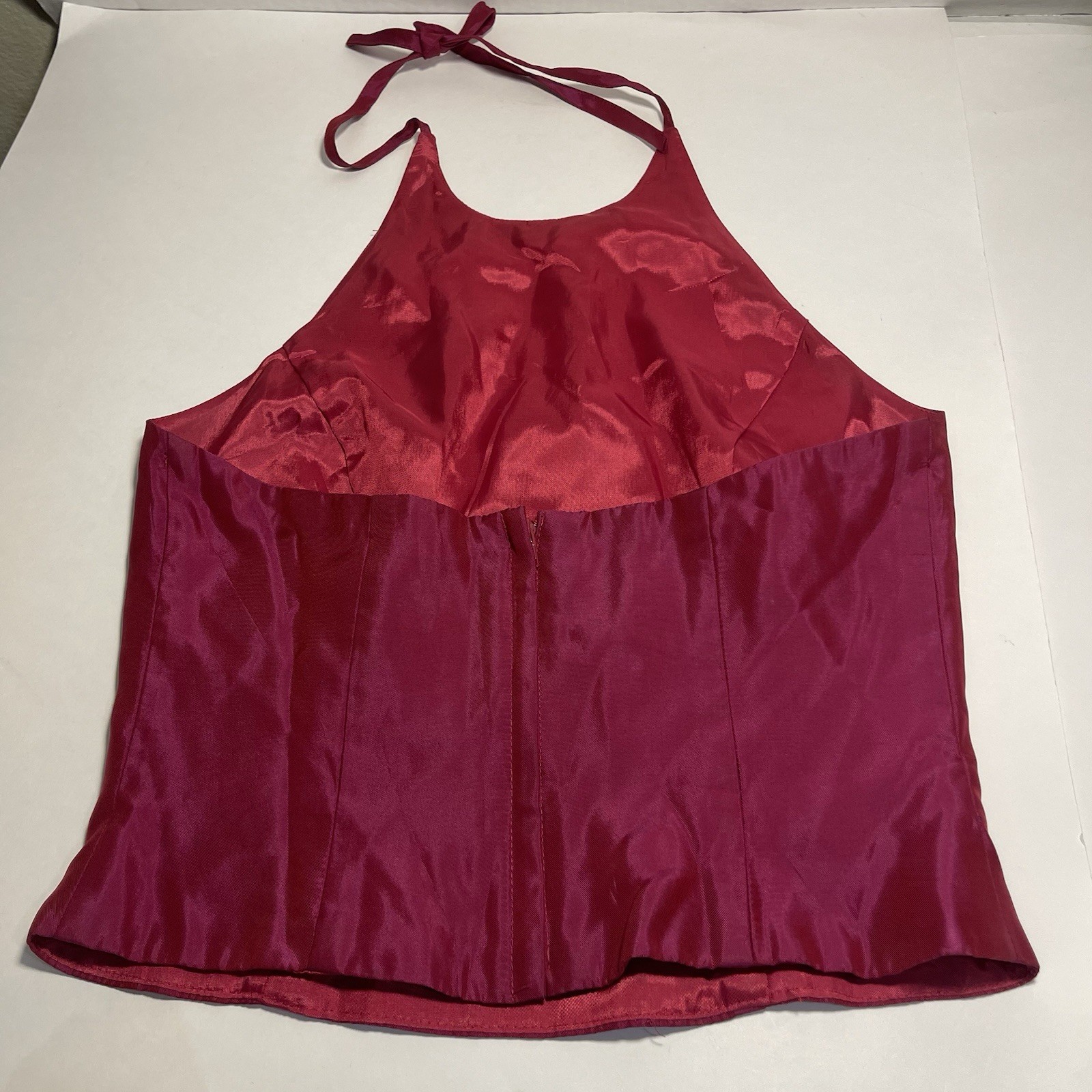 Jessica McClintock Gunne Sax Strapless Sequin Red Corset Top Sz 5, 6 Formal Y2k