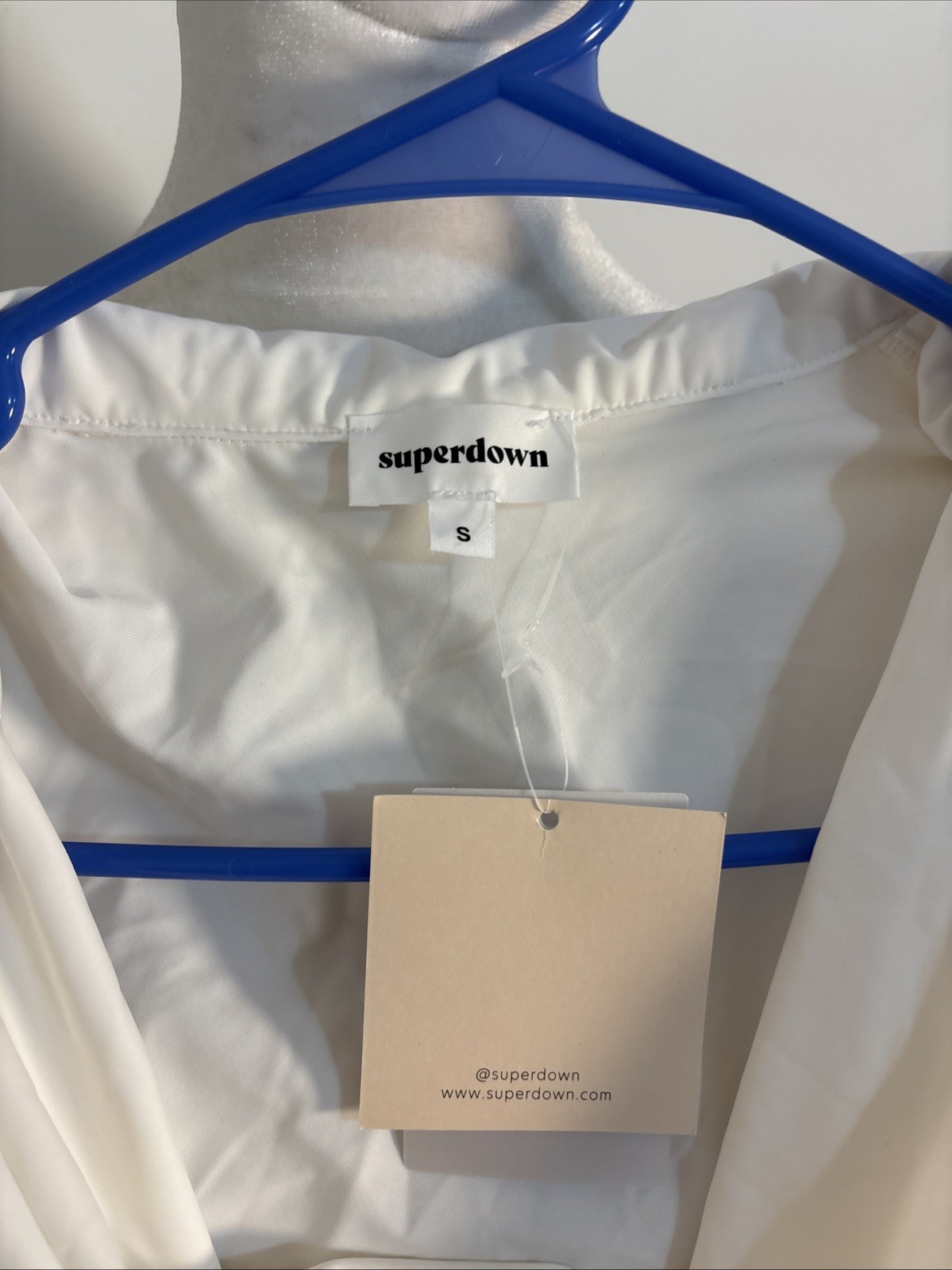Superdown Small White Amaly Drape Top Side Rouch New With Tags From Revolve