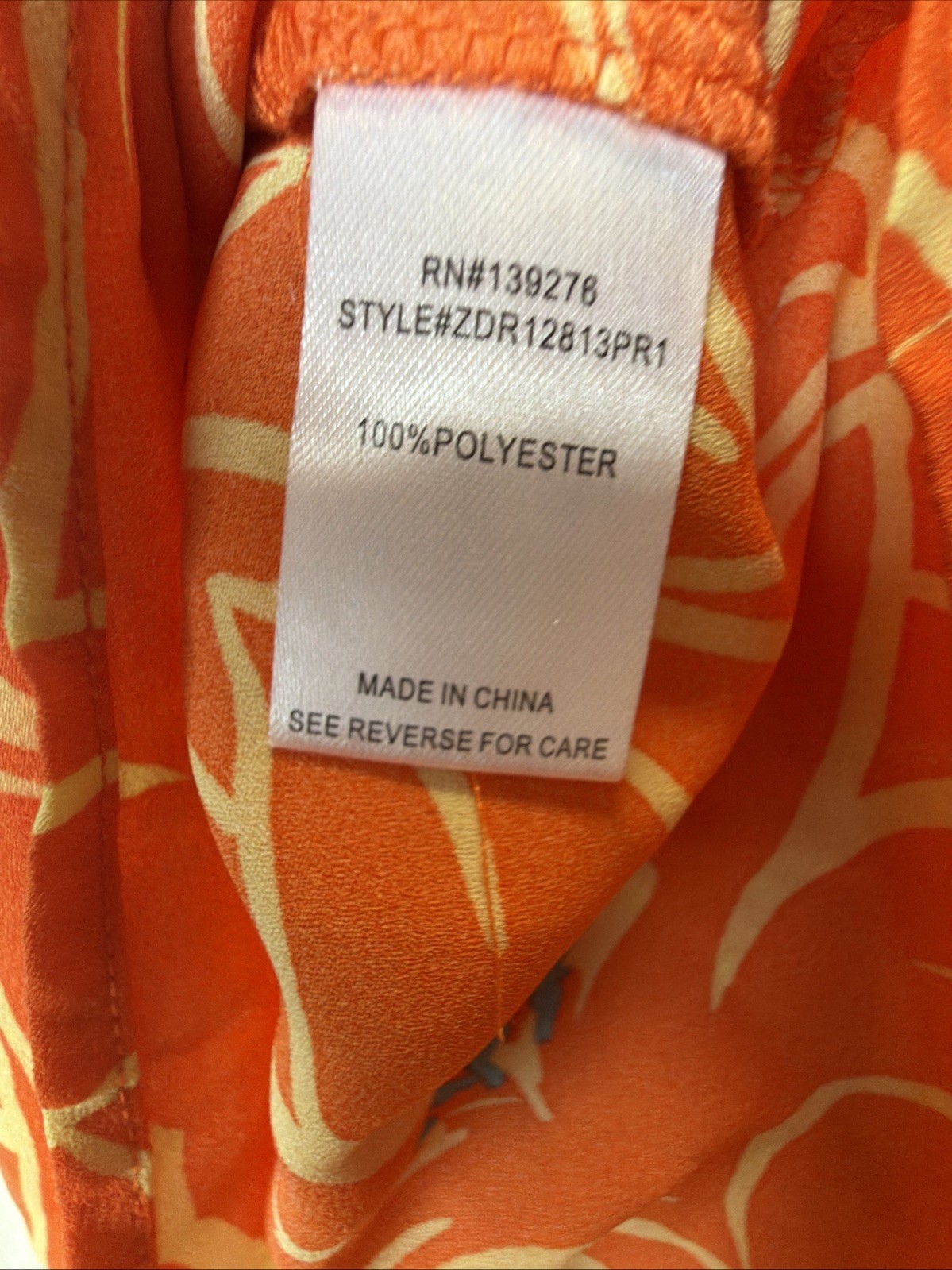 DR2 Womens XXL Orange Tropical Floral Split V-Neck Flutter Sleeve Blouse