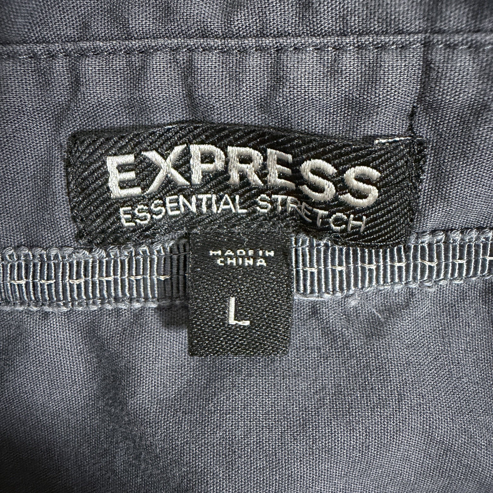Express Essential Stretch Casual Button-Up Shirt Women’s Size Large Dark Gray