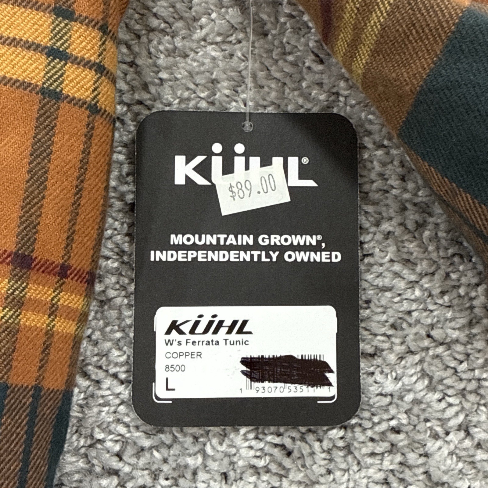 Kuhl Ferrata Tunic Flannel Shirt Women L NWT Copper Granola Girl Outdoors Hiking