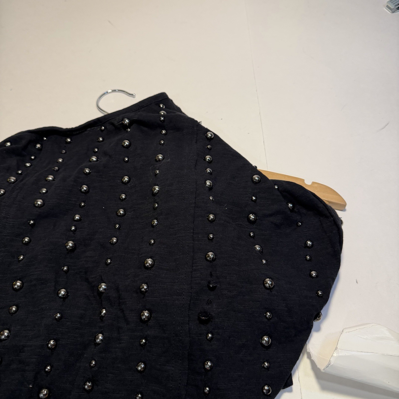 We The Free Studded Tank Top Black Large Casual Festival Bohemian Cotton