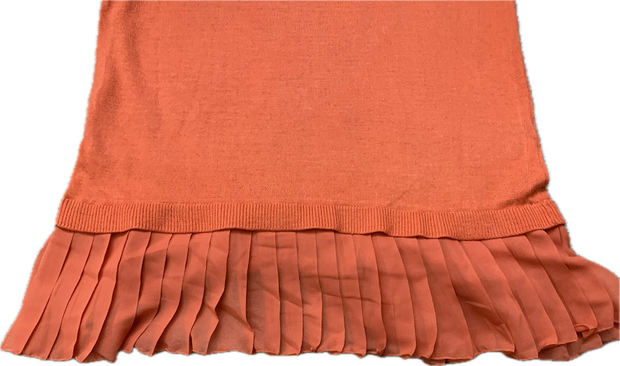 The Limited Chiffon Hem Short Sleeve Sweater Top Coral Orange Small NWOT