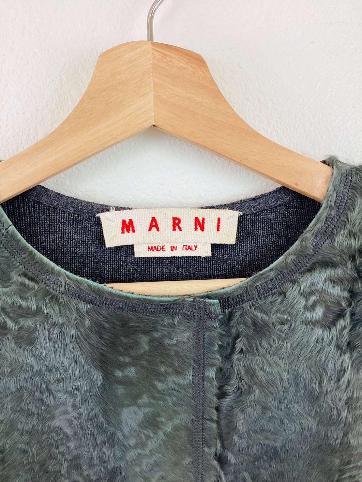 MARNI Grey FUR & WOOL Cocoon Style Top / Shirt M