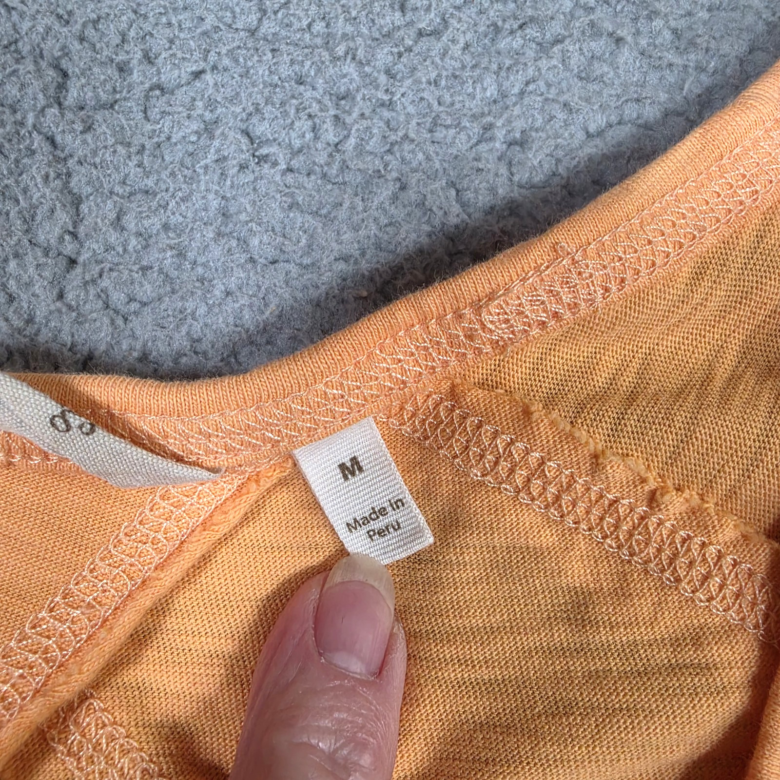 Soft Surroundings 100% Pima Cotton Tunic Top Womens Medium Orange Keyhole Back