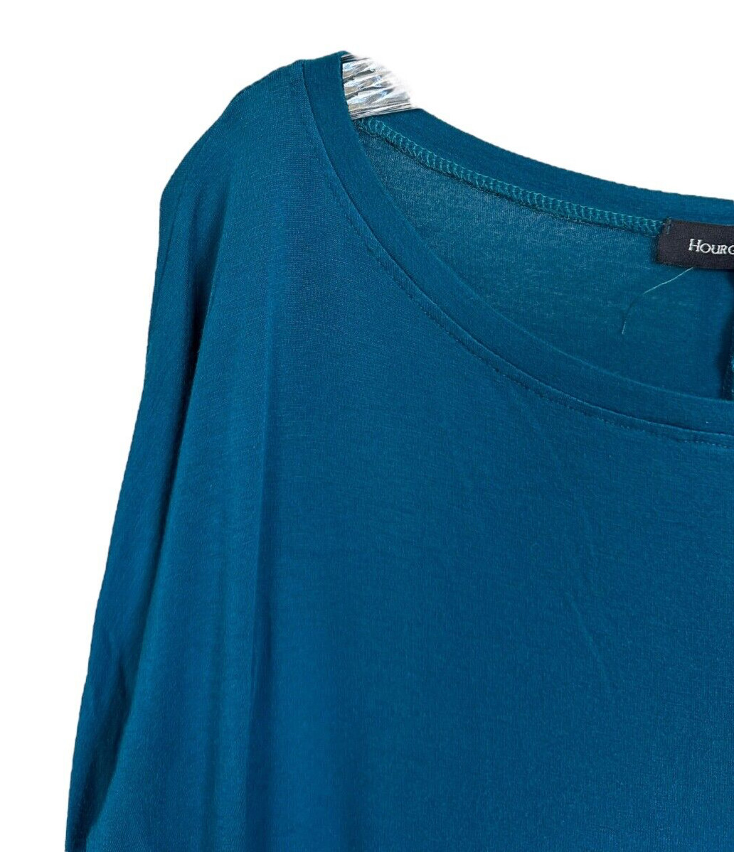 Hourglass Lilly Women’s Soft Rayon Top 3/4 Sleeve Boat Neck Size M Dark Teal