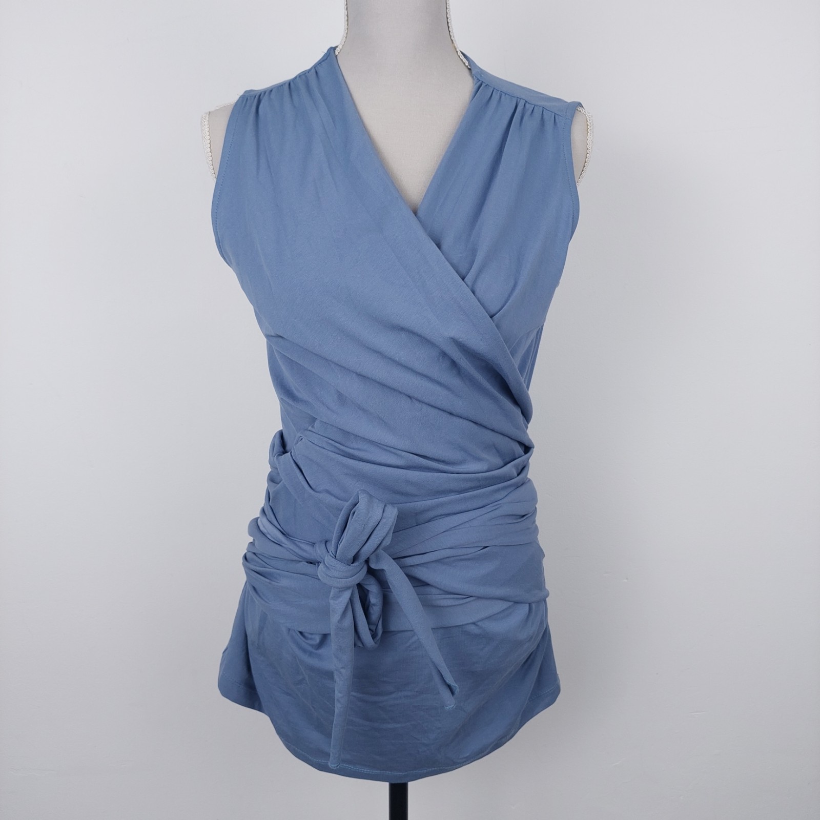 Seraphine Cotton Skin To Skin Top Size M Slate Blue Sleeveless Maternity