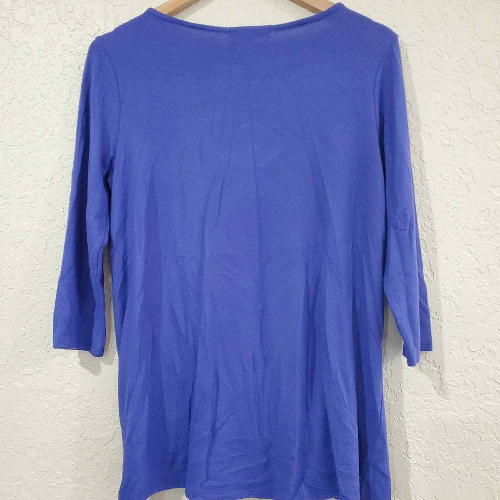 NWT Gibson Look Blue Knotted 3/4 Sleeve Blouse Size Small